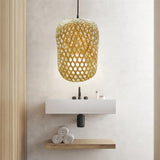 Maxbell Weaving Bamboo Lamp Shade Lantern Art Crafts for Kitchen Tea Decor 25cmx30cm