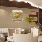 Maxbell Retro Style Bamboo Weave Hanging Lamp Shade Handmade Decor A