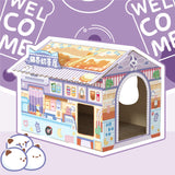 Maxbell Cat House Scratcher Kittens Furniture Protector Bed Cardboard Pet Milk Tea