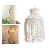 Maxbell Macrame Tassel Lamp Shade Pendant Light Cover Hand Woven for Nursery Party
