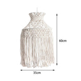 Maxbell Macrame Tassel Lamp Shade Pendant Light Cover Hand Woven for Nursery Party