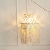 Maxbell Macrame Tassel Lamp Shade Pendant Light Cover Hand Woven for Nursery Party