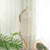 Maxbell Macrame Tassel Lamp Shade Pendant Light Cover Hand Woven for Nursery Party