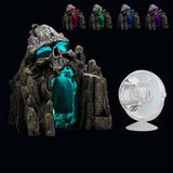 Maxbell Aquatic Skull Mountain Decor Aquarium Cave Ornament Stone Landscape Reptile