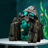 Maxbell Aquatic Skull Mountain Decor Aquarium Cave Ornament Stone Landscape Reptile