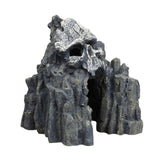 Maxbell Aquatic Skull Mountain Decor Aquarium Cave Ornament Stone Landscape Reptile