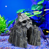 Maxbell Aquatic Skull Mountain Decor Aquarium Cave Ornament Stone Landscape Reptile