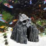Maxbell Aquatic Skull Mountain Decor Aquarium Cave Ornament Stone Landscape Reptile