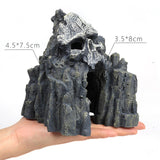 Maxbell Aquatic Skull Mountain Decor Aquarium Cave Ornament Stone Landscape Reptile