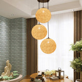 Maxbell Rattan Ball Lantern Pendant Lamp Chandelier Hanging Light for Farmhouse 25cm