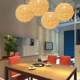 Maxbell Rattan Ball Lantern Pendant Lamp Chandelier Hanging Light for Farmhouse 25cm