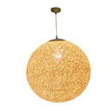 Maxbell Rattan Ball Lantern Pendant Lamp Chandelier Hanging Light for Farmhouse 25cm