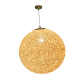 Maxbell Rattan Ball Lantern Pendant Lamp Chandelier Hanging Light for Farmhouse 25cm