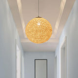 Maxbell Rattan Ball Lantern Pendant Lamp Chandelier Hanging Light for Farmhouse 25cm