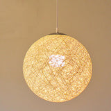 Maxbell Rattan Ball Lantern Pendant Lamp Chandelier Hanging Light for Farmhouse 30cm