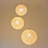 Maxbell Rattan Ball Lantern Pendant Lamp Chandelier Hanging Light for Farmhouse 30cm