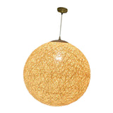 Maxbell Rattan Ball Lantern Pendant Lamp Chandelier Hanging Light for Farmhouse 30cm