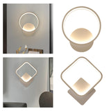 Maxbell Wall Sconce Lighting Fixture White for Bedside Living Room Bedroom Round
