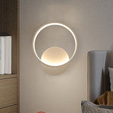 Maxbell Wall Sconce Lighting Fixture White for Bedside Living Room Bedroom Round