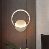 Maxbell Wall Sconce Lighting Fixture White for Bedside Living Room Bedroom Round