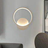 Maxbell Wall Sconce Lighting Fixture White for Bedside Living Room Bedroom Round