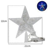 Maxbell Christmas Tree Top Star Ornament with Light Treetop for Party Cafe Bar 21cm
