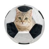 Maxbell Pet Bed Football Shaped Warms Pet House for Outdoor Indoor Supplies Black Large