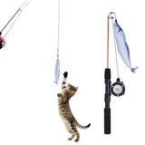 Maxbell Fish Teaser Wand Interactive Cat Toys Playing Toy for Pet Accessories