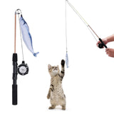 Maxbell Fish Teaser Wand Interactive Cat Toys Playing Toy for Pet Accessories