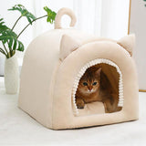 Maxbell Cave Bed Hut Small Dog Bed Kitten Bed Cat Houses Comfortable Soft Beige