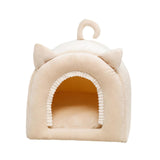 Maxbell Cave Bed Hut Small Dog Bed Kitten Bed Cat Houses Comfortable Soft Beige