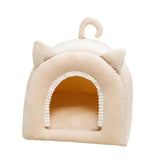 Maxbell Cave Bed Hut Small Dog Bed Kitten Bed Cat Houses Comfortable Soft Beige