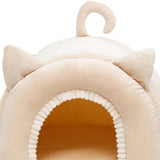 Maxbell Cave Bed Hut Small Dog Bed Kitten Bed Cat Houses Comfortable Soft Beige