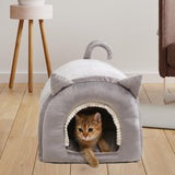 Maxbell Cave Bed Hut Small Dog Bed Kitten Bed Cat Houses Comfortable Soft Gray