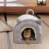 Maxbell Cave Bed Hut Small Dog Bed Kitten Bed Cat Houses Comfortable Soft Gray