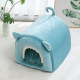 Maxbell Cave Bed Hut Small Dog Bed Kitten Bed Cat Houses Comfortable Soft Blue