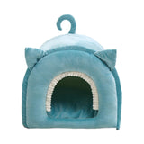 Maxbell Cave Bed Hut Small Dog Bed Kitten Bed Cat Houses Comfortable Soft Blue