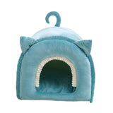 Maxbell Cave Bed Hut Small Dog Bed Kitten Bed Cat Houses Comfortable Soft Blue