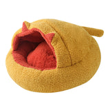 Maxbell Semi Enclosed Cat Bed Cave Cozy Comfortable Warm Nest Cat House Fleece