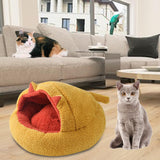 Maxbell Semi Enclosed Cat Bed Cave Cozy Comfortable Warm Nest Cat House Fleece