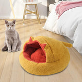 Maxbell Semi Enclosed Cat Bed Cave Cozy Comfortable Warm Nest Cat House Fleece