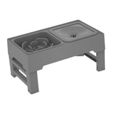 Maxbell Kitten Food Bowl Feeding Dish for Large Medium Small Dogs Home Outdoor Use Slow Feeder gray