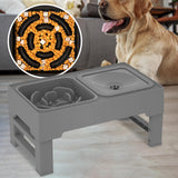 Maxbell Kitten Food Bowl Feeding Dish for Large Medium Small Dogs Home Outdoor Use Slow Feeder gray