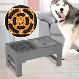 Maxbell Kitten Food Bowl Feeding Dish for Large Medium Small Dogs Home Outdoor Use Slow Feeder gray