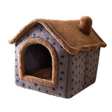 Maxbell Dog Bed House Removable Cushion Soft Plush Semi Enclosed Cute Cat Bed Brown