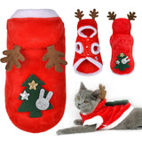 Maxbell Pet Christmas Clothes Winter Warm Flannel Hoodie Apparel for Pug Party 30cmx20cm