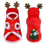 Maxbell Pet Christmas Clothes Winter Warm Flannel Hoodie Apparel for Pug Party 30cmx20cm