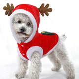 Maxbell Pet Christmas Clothes Winter Warm Flannel Hoodie Apparel for Pug Party 40cmx30cm
