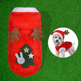 Maxbell Pet Christmas Clothes Winter Warm Flannel Hoodie Apparel for Pug Party 45cmx35cm