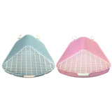 Maxbell Rabbit Litter Box with Grid Potty Trainer for Rabbit Bedding Supplies Cage Pink